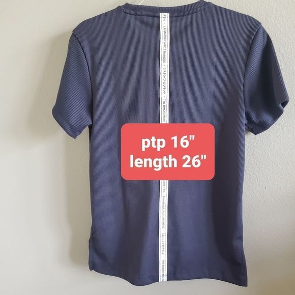 ADIDAS ribbed blue logo tee - Picture 4 of 4